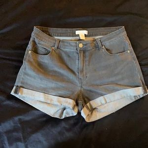 Hi-rise dark gray jean shorts